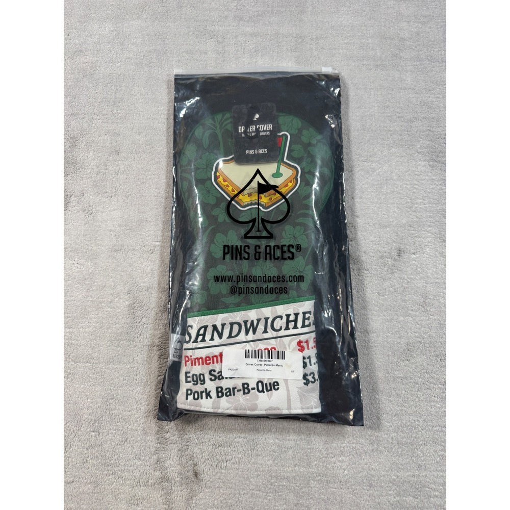 Pins & Aces Driver Headcover Green Pimento Cheese Menu Masters Style New